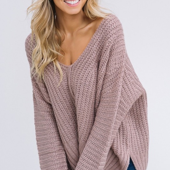 NWT Mocha V-Neck Sweater - Picture 2 of 8